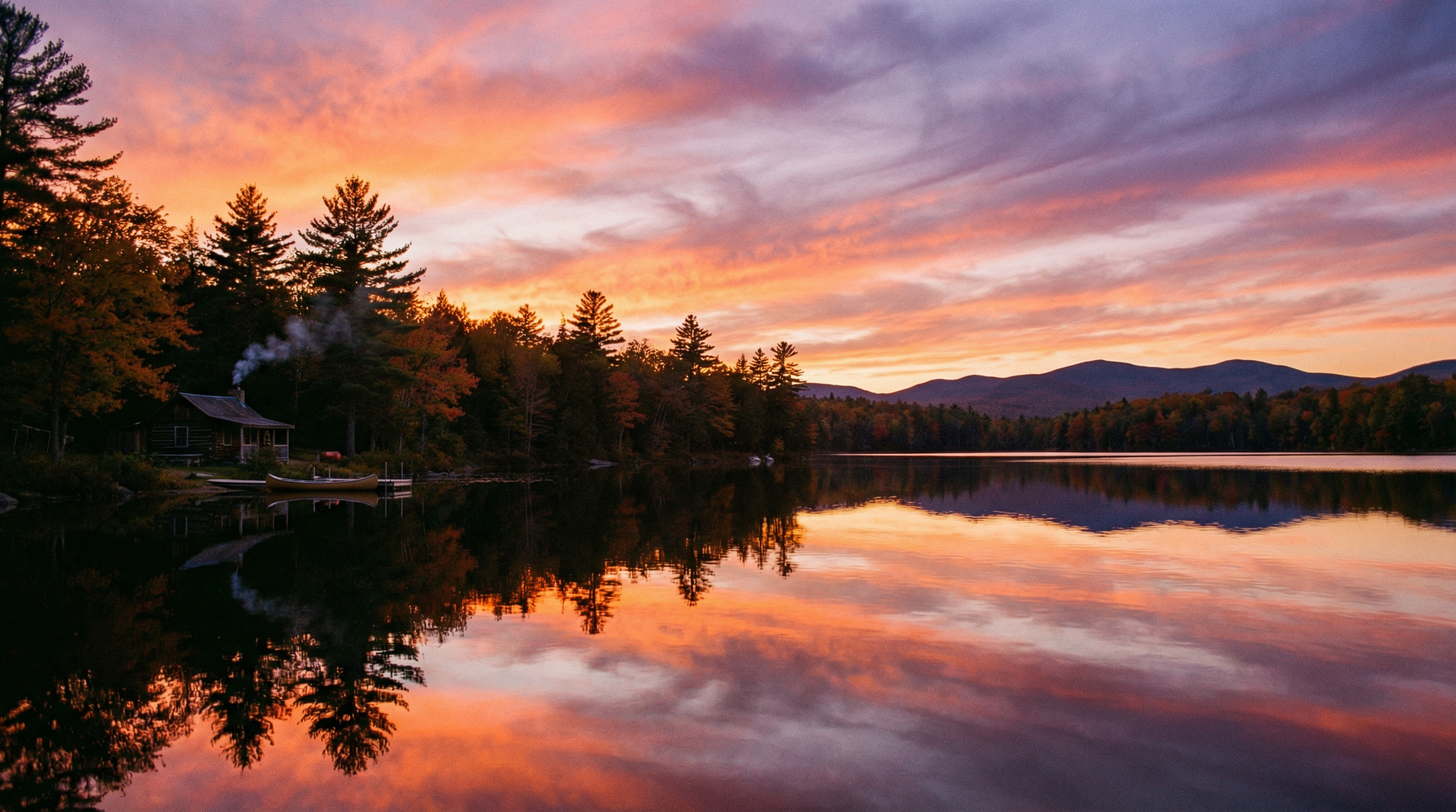 Vermont sunset lake reflection